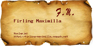 Firling Maximilla névjegykártya
