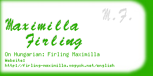 maximilla firling business card